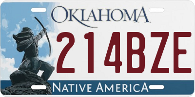 OK license plate 214BZE