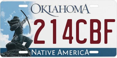 OK license plate 214CBF