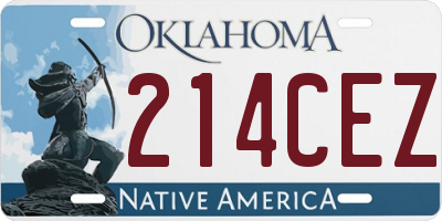 OK license plate 214CEZ