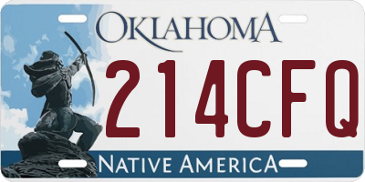 OK license plate 214CFQ