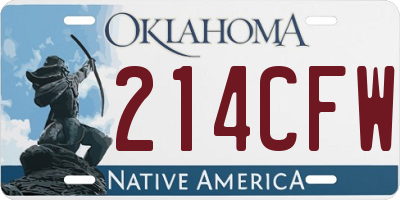 OK license plate 214CFW