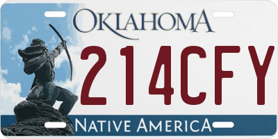 OK license plate 214CFY