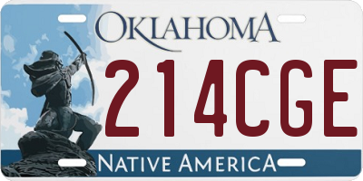 OK license plate 214CGE