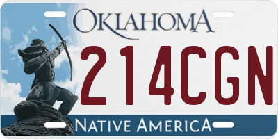 OK license plate 214CGN