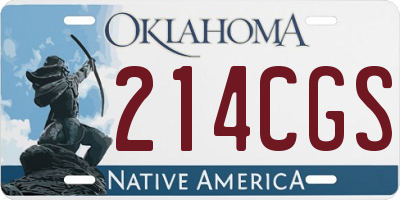 OK license plate 214CGS