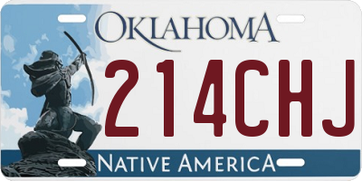 OK license plate 214CHJ