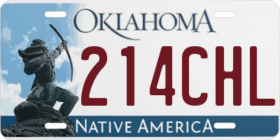 OK license plate 214CHL