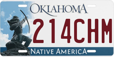 OK license plate 214CHM