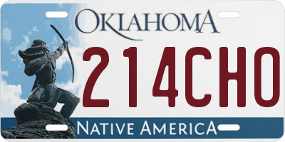 OK license plate 214CHO