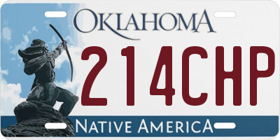 OK license plate 214CHP