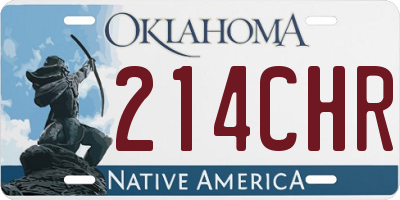 OK license plate 214CHR