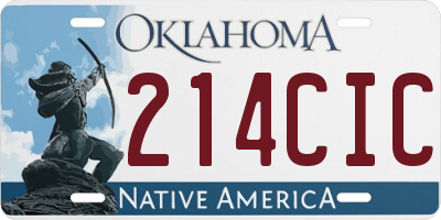 OK license plate 214CIC
