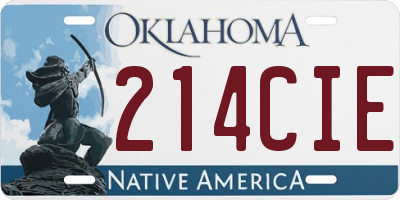 OK license plate 214CIE