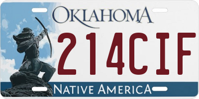 OK license plate 214CIF
