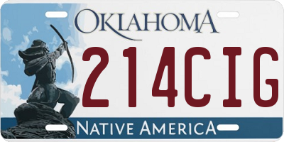 OK license plate 214CIG