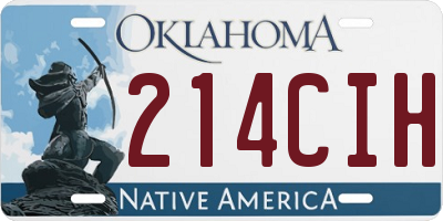 OK license plate 214CIH