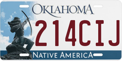 OK license plate 214CIJ
