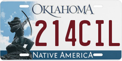 OK license plate 214CIL