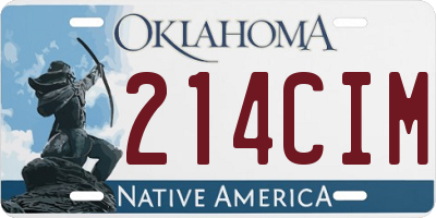 OK license plate 214CIM