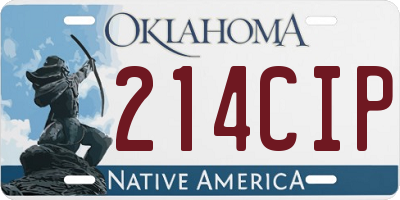 OK license plate 214CIP