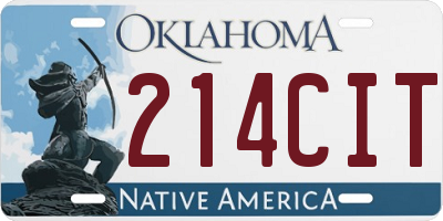OK license plate 214CIT
