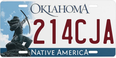 OK license plate 214CJA