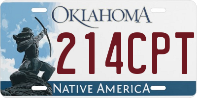 OK license plate 214CPT