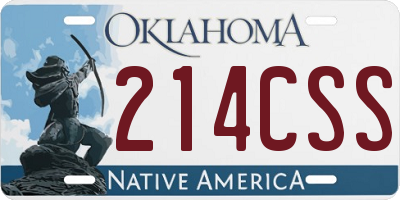 OK license plate 214CSS