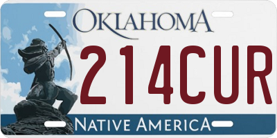 OK license plate 214CUR