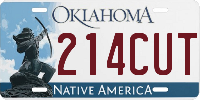 OK license plate 214CUT