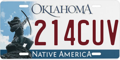 OK license plate 214CUV