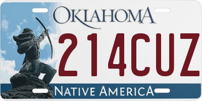 OK license plate 214CUZ