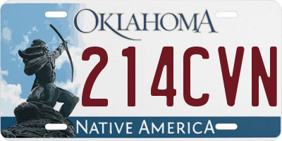 OK license plate 214CVN