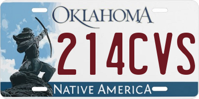OK license plate 214CVS
