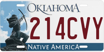 OK license plate 214CVY