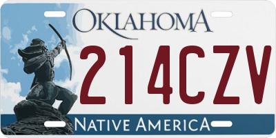 OK license plate 214CZV