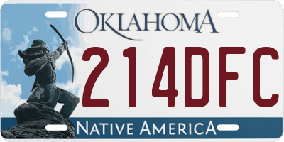 OK license plate 214DFC