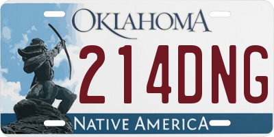 OK license plate 214DNG