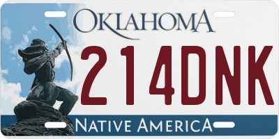 OK license plate 214DNK