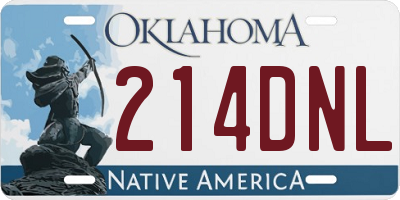 OK license plate 214DNL