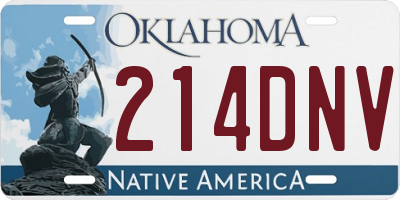 OK license plate 214DNV