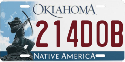 OK license plate 214DOB