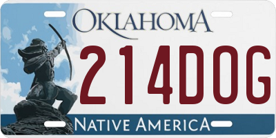 OK license plate 214DOG