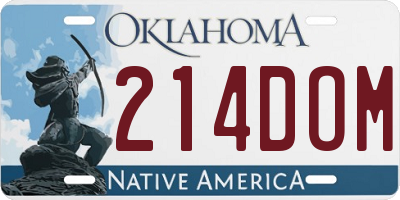 OK license plate 214DOM