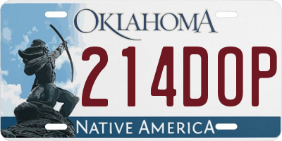 OK license plate 214DOP