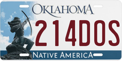 OK license plate 214DOS