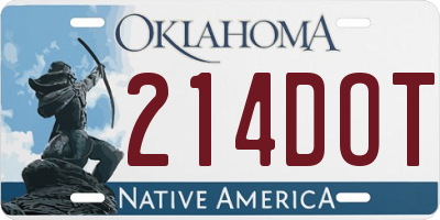 OK license plate 214DOT