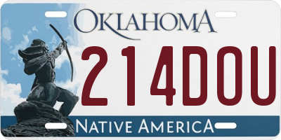 OK license plate 214DOU