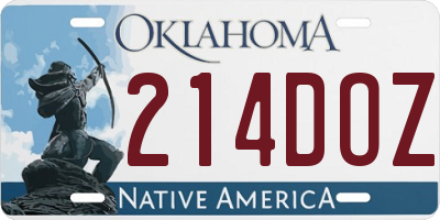 OK license plate 214DOZ