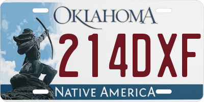 OK license plate 214DXF